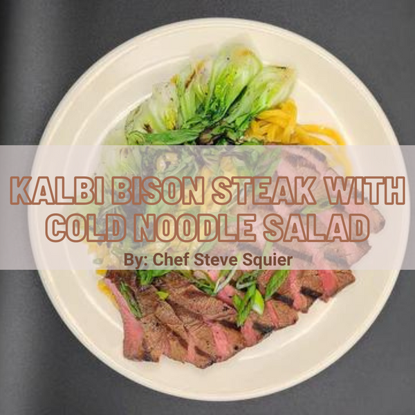 Kalbi Bison Cross Rib Steak with Cold Noodle Salad