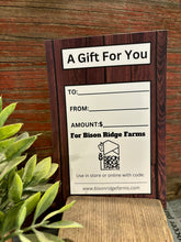 Load image into Gallery viewer, Bison Ridge Farms Gift Card