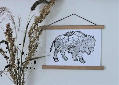 8X10 ABSTRACT BISON PRINT